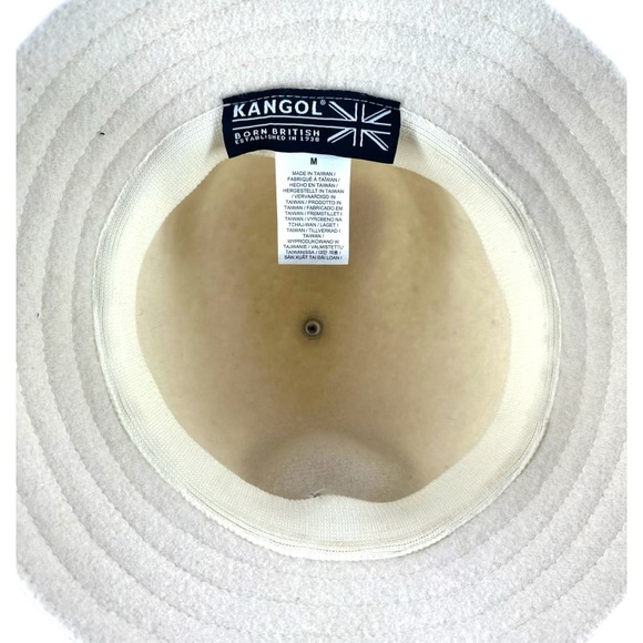 KANGOL | Bucket Safari Hat White Unisex M Medium Wool Acrylic - Picture 4 of 7